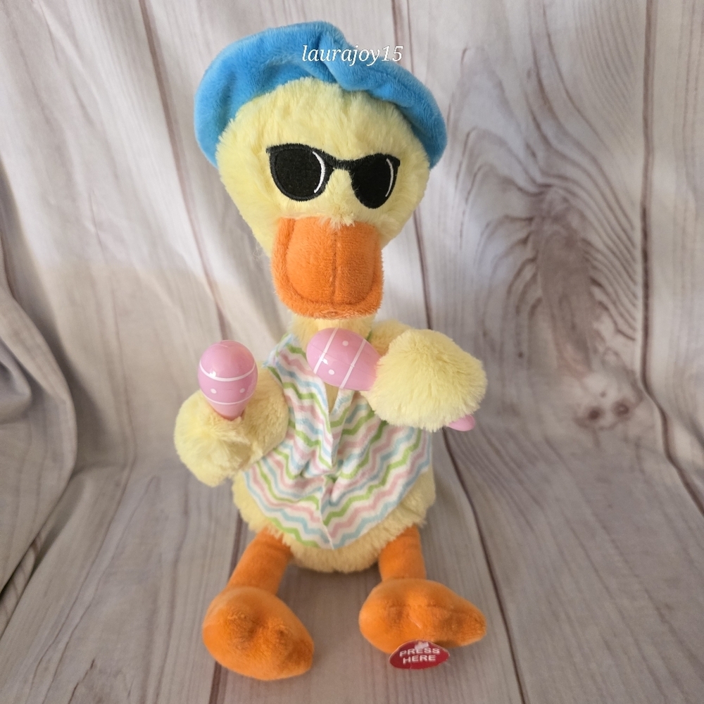 Sound N Light Animated Duck Plush Toy Maracas Hot Hot Hot Yellow 12 Inch 2022